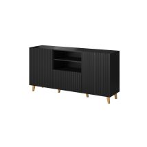 BIM Furniture – Kommode PAFOS 150 cm – schwarz matt – 82 cm hoch – 40 cm tief – 16 mm MDF-Platte – modernes Design