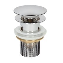 Bathroom Basin Drain Plug Slotted 1 1/4 Inch Chrome Flat Mushroom Head