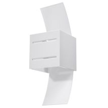 LEDKIA – Elegant Loreto Wall Lamp – White – 10 cm x 12 cm x 30 cm – Aluminium, Glass