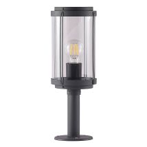Lindby – Ojali Outdoor Pillar Light – Round Dark Grey Aluminium – IP44 Protection – Modern Design for Garden, Terrace, Balcony