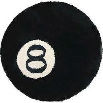 Tapis Noir, Tapis Boule De Billard, Tapis Noir Doux Et Moelleux En Forme De Boule 8 Pour La Décoration De La Chambre, Tapis Rond Noir Pour La 