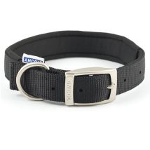 Ancol – Heritage Padded Nylon Dog Collar – Fits Necks 39-48 cm – Lightweight, Weatherproof, Neoprene Padding – Available in Black, Blue, Red, 