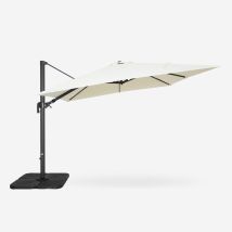 Parasol déporté – 3x3 m – Aluminium – Résistant à l'eau – Gris Blanc – ELIOS PARASOLS