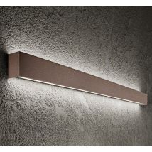 Applique Murale Led Moderne En Aluminium Marron Métallisé 30w 3000k, Lampe Design Mince Et Élégante Pour Intérieur - Éclairage De Qualité Perenz
