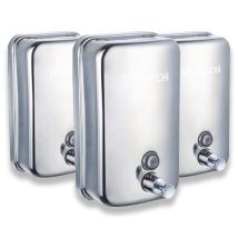Desineo - Lot De 3 Distributeurs De Savon Anti Vandalisme En Inox 500ml