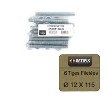 Confezione Diametro 10 Barre Filettate M12 Batifix 12 X 115 Millimetri