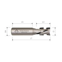 Fresa Elicoidale In Diamante Z2+2 Corpo In Acciaio Pcd H4,5 Mm - Mobiltecnica .37d25 Lu 61 Ds25 Lt126 Z(2+2)(14dp+1hw) Ax20° Dx H4,5