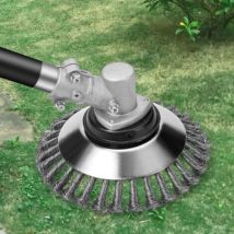 Brosse À Désherber Ronde Pour Débroussailleuse, 6'' Tête Brosse Désherbage Pour Outils De Pelouse Jardin Agriculture, 150 X 25,4mm Brosse Rotative 