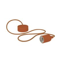 Pendelleuchte – Design – Textilkabel – Braun – Höhe 32mm – Länge 1,4m – Material Silikonkautschuk, Stoff/Textil