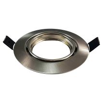 Europalamp - Collerette Orientable Aluminium Brossé , Support Spot Diamètre 90mm Trou De Perçage 65mm