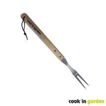 Gabel aus Edelstahl und FSC-Holz – Grillzubehör für Plancha und Grill – 38,5 × 2,7 × 2 cm – 2 Jahre Garantie