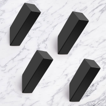 Bebusingoto - Ganchos Para Toallas Negros, Gancho Para Bata Negro Mate, Ganchos De Pared Resistentes De Acero Inoxidable Sus 304, Paquete De 4