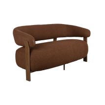 Canapé, Canapé 2 Places Robyn Tissu Marron Design Arrondi Marron En Fabric, Boite A Design
