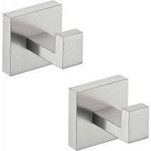 Shining House Gancho De Pared Para Toallas, Ganchos Para Baño, De Acero Inoxidable Sus304, Para Colgar En La Cocina, 2 Piezas, Cepillado