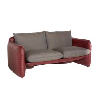 Mara Sofa River Blu - Cuoio Mogano Originale Slide Di Design Per Giardino Esterno Interno Colorata Moderna Polietilene Made In Italy Sedia Seduta 
