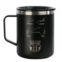 Fc Barcelona Runbott Thermobecher Mit Autogrammen, 400 Ml, 972195, Schwarz