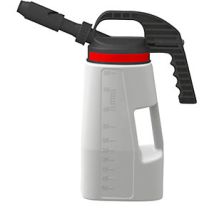Jarra de llenado universal LubriFlex 5 litros – Polietileno (HDPE) – 2 salidas enroscables – 18 pegatinas de identificación