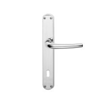 Poignée de porte d'intérieur – Laiton chromé satiné – Entraxe 70/90 mm – GHIDINI