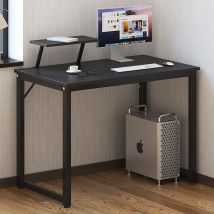Home Computertisch 100 Cm Schreibtisch Arbeitstisch Mit Speicherplatine Bürotisch Für Pc Und Laptop Aus Holz Und Metall - Schwarz - Soges