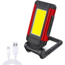 Lampe De Travail Rechargeable 1800mah 7 Modes D'Éclairage Ipx6 Étanche Base Magnétique Pour Surfaces Métalliques Pour Chantiers Humides