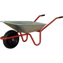 Carretilla de jardín 85 litros – Bastidor de acero 32 mm – Mulde galvanizada – Rueda Air Bike 400/100