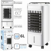 Aire acondicionado portátil 3 velocidades 65 W 6 litros – Climatizador silencioso