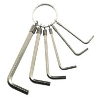 Juego de llaves acodadas tipo Allen – 6 unidades – Acero cromo-vanadio – Niqueladas