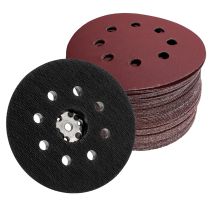 125mm Klett Schleifscheiben Mix Sortiment 70 Blatt + Schleifteller Für Bosch Skil Pex