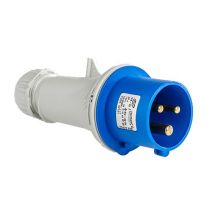 Base Enchufe Industrial Macho 2p+t 250v Ip44 Aerea Azul 16 A