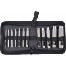 Niceone - Jeu De 12 Pcs Poinçon Creux Outil De Coupe Perforateur De Cuir Robuste Avec Trousse À Fermeture Éclair Pour Ceinture, Caoutchouc, Carte, 