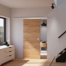 Schulte - Tür Holzschiebetür Wildeiche 755 X 2035 Zimmertür Holztür Türsystem - Quadratgriff + 2 Seitiger Softclose