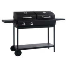 Perle Rare - Gas- Und Holzkohle-grill Mit 2 Brennern Vidaxl
