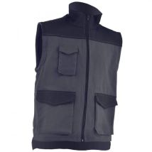 Gilet multitasche grigio antracite taglia L – 65% cotone, 35% poliestere – Fodera in pile 310 gr – 2 tasche doppie, 1 tasca per telefono