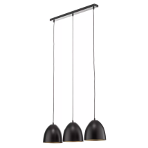 Emibig Lighting - Gebraucht] Pendelleuchte Lenox Hängeleuchte Lampe Dreiflammig Schwarz/gold B-ware
