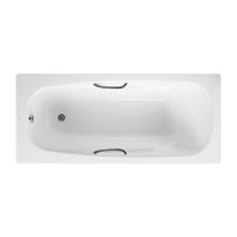 Carla Eco Anti-slip Rectangular Steel Bath With Twin Grips 1700mm X 700mm (inc Leg Set) - Roca