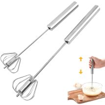 Gabrielle - 2 Batteurs À Œufs, Fouet Multifonctionnel Semi-automatique À Main En Acier Inoxydable,batteur Rotatif Pour Ustensiles De Cuisine (12 