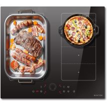 Noxton - Plaque À Induction, 4 Plaques Avec Double Zones Flexibles, Plaque À Induction, 60 Cm, Encastrable Avec Booster, Commande Tactile, Minuterie, 