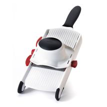 Cuisipro – Hand Held Mandoline with 6 Adjustable Thickness Settings and 3 Interchangeable Blades – Non-Slip Handles and Feet
