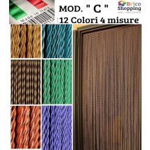 Tenda Moschiera In Pvc A Fili Per Porta Da Antimosche Anti Insetti Mosche Camper - Misura: 150x250h - Colore .: Marrone (13)