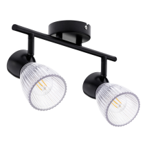 Deckenleuchte SPOT BEST – 2xE14 – Schwarz – Metall und Glas – Bewegliche Gelenke – Austauschbare Lichtquelle