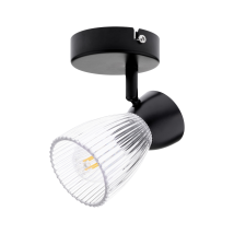 BEST Wandleuchte 1xE14 – Metall und Glas – Schwarz und Gold – Bewegliche Gelenke – Austauschbare Lichtquelle