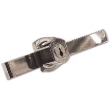 Meroni – Serratura per vetrine a cristalli scorrevoli Art 2910 – Finitura nichelata – Cremagliera 116 mm