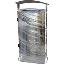 Recipiente de residuos exterior galvanizado 70L con cenicero – Diseño ergonómico y resistente – Incluye llave DK8