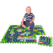 Littletom - 12 Pezzi Tappeto Bambini Strade E Città 30x30 Tappetino Gioco Macchinine Bambini