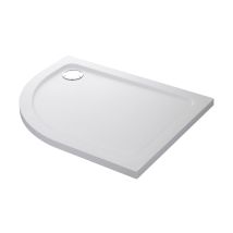 Mira Showers - Mira Quadrant Anti Slip Shower Tray Right Offset Bathroom 0 Upstands 1000x800mm - White