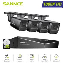 Sistema Di Sicurezza Cablato Esterni 1080p 16ch 4 Telecamere Visione Notturna Accesso Remoto Kit Di Videosorveglianza,1tb Hdd - Sannce