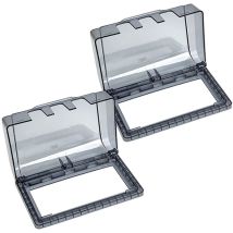 Paquete De 2 Tapas Impermeables Para Enchufes Dobles Tipo 86, Protector Contra Salpicaduras Para Inodoro Y Baño, Caja Impermeable, Tapa Adhesiva 