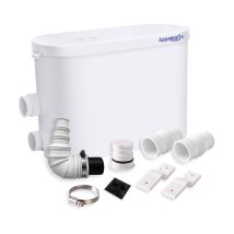 Aquamatix Silencio 2 Bomba Sanitaria 400w Sanitaria Triturador Macerador 135l/min 10,5m Distancia De Bombeo Vertical 2 Entradas Para Ducha, Lavabo, 