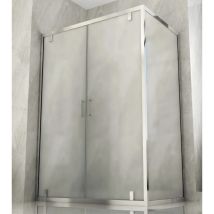 Box Doccia Angolare 2 Lati Ante Saloon Battente Parete Fissa Vetro 6 Mm Opaco - Misura Box Angolare 75x60