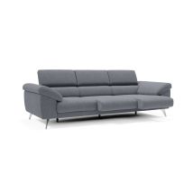 Donatello Sofa Mit Ausziehbaren Sitzen, Armlehnen Mit Staufach Aus Abwaschbarem Stoff T23 265 Cm Graphitblau
